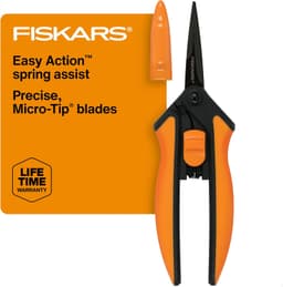Fiskars 6 Inch Pruning Scissors for Flowers, Buds, Weeds, Nonstick Stainless Steel Blades