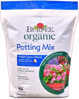Burpee Premium Organic Potting Natural Soil Mix, 9 Quarts